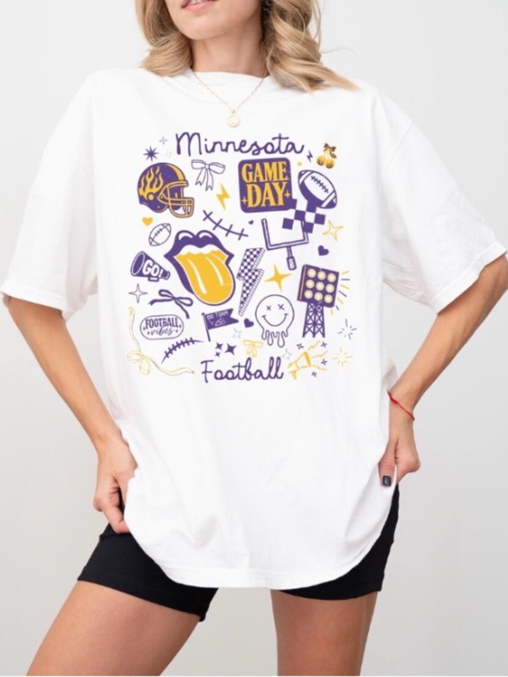 Minnesota Game Day Football Doodle Comfort Color T-Shirt